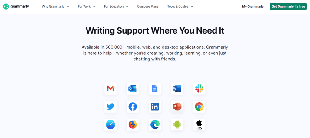 Where Grammarly can be used