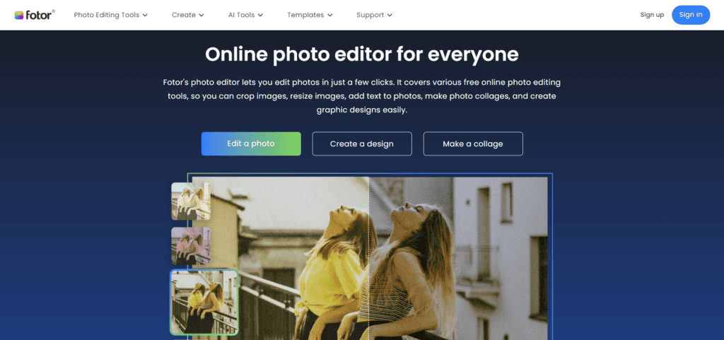 Fotor - Best Canva alternative for photo editing