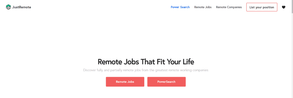 JustRemote: best remote job boards